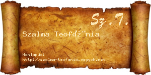 Szalma Teofánia névjegykártya